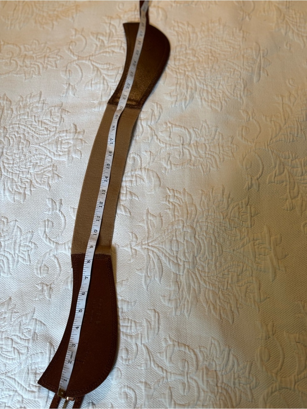 Stylish Linea Pelle brown genuine leather waist belt. Some staining see picture - Picture 14 of 15